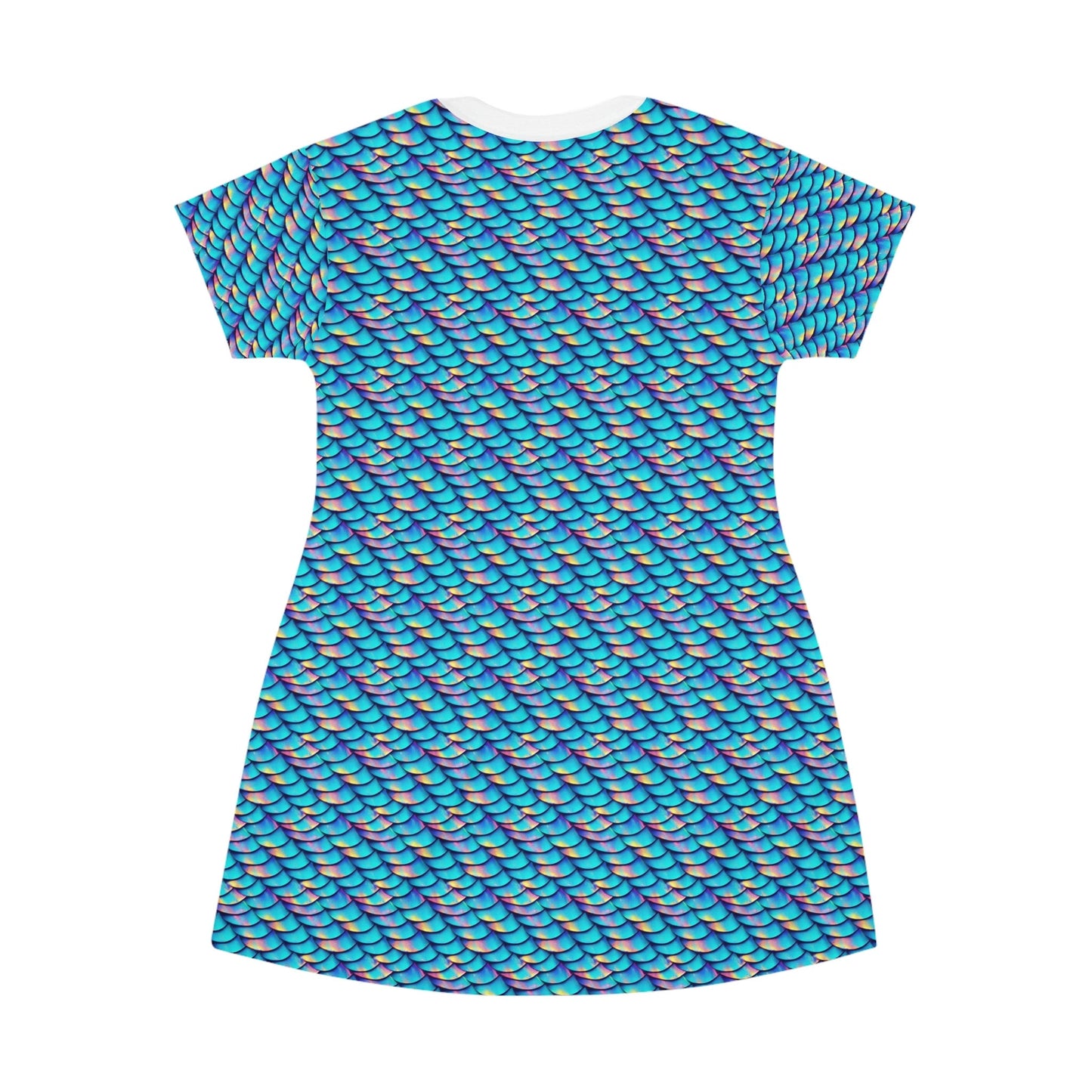 Iridescent Women Tshirt Dress, Blue Oversized Summer Shirt Dress, Bridal Party Tshirts, Comfy Shirt Birthday Girl Dress