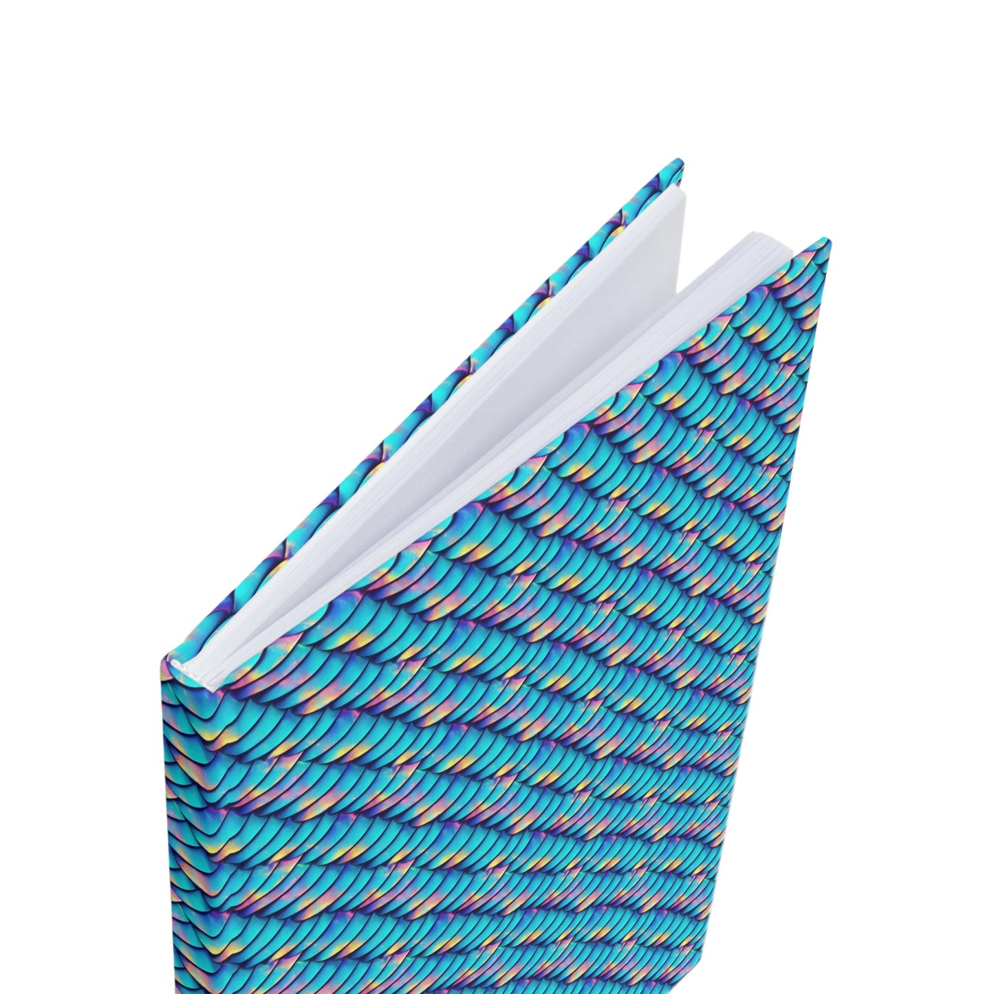 Iridescent Scales Hardcover Journal, Writing Journal, Blue Notebook Journal, Personal Ruled Journal, Aesthetic Journal