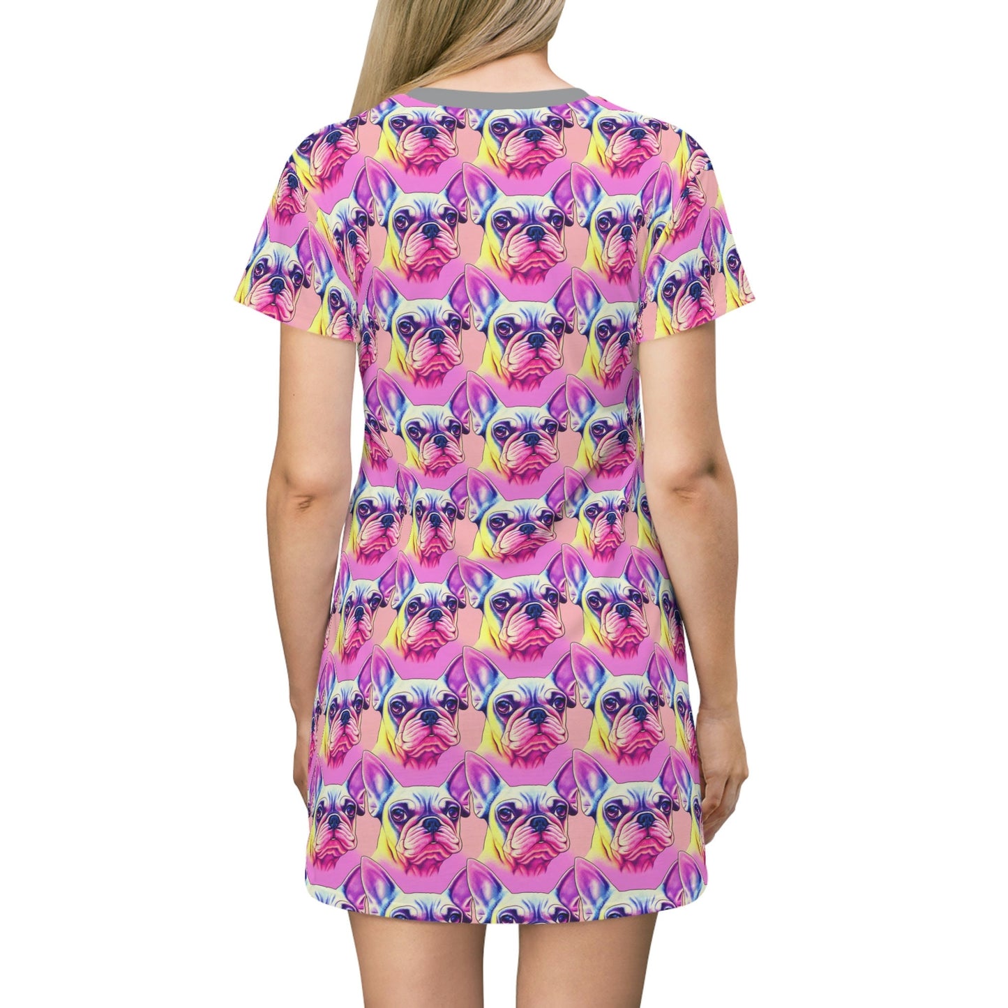 French Bulldog Oversized Tshirt Dress, Aesthetic Dog Tshirts Dress, Women Summer Tshirt, Plus Size Animal Tshirt Dress