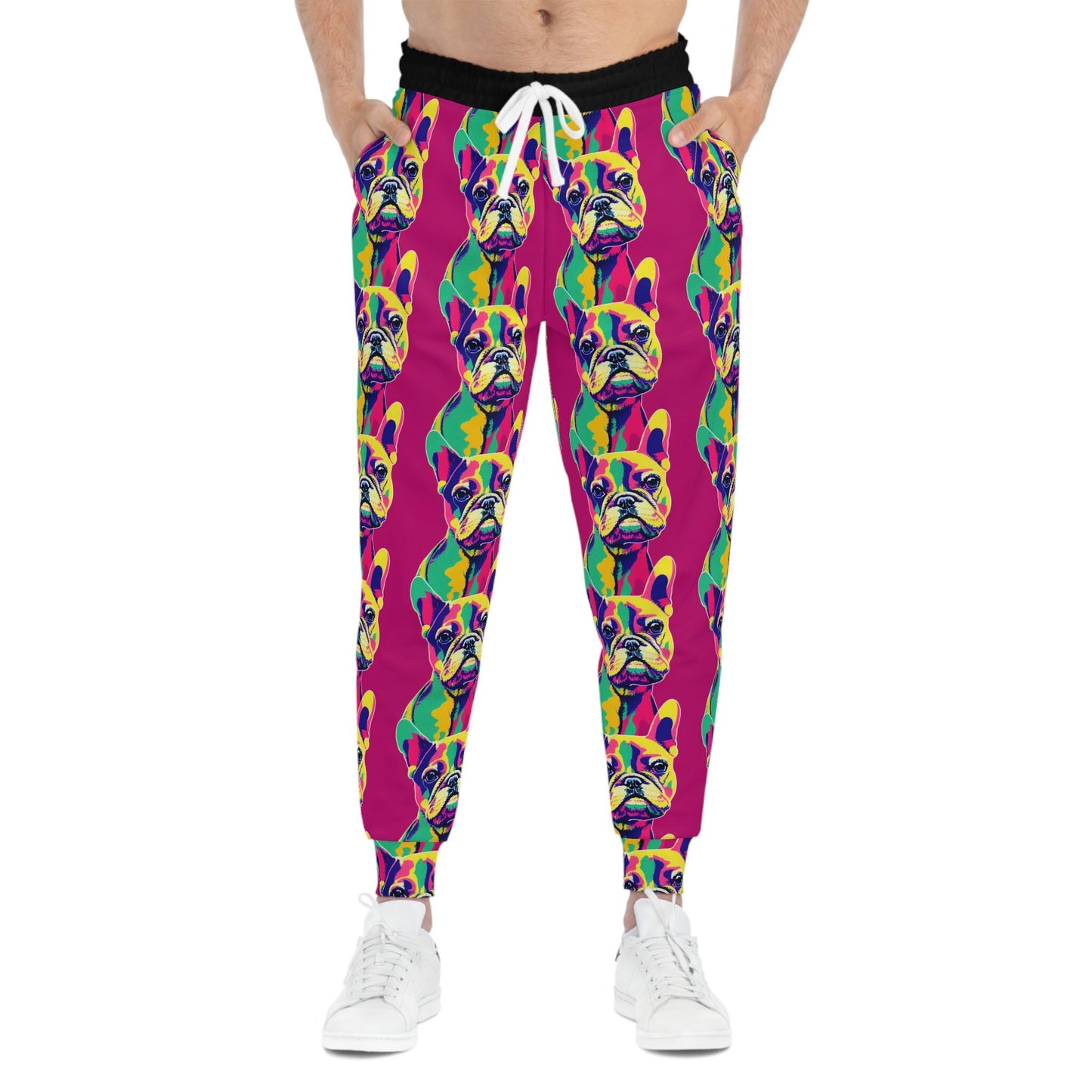 French Bulldog Pop Art Mens Joggers, Animal Clothing High Waisted Joggers, Athletic Clothing Mens Yoga Pants, Streetwear Pants