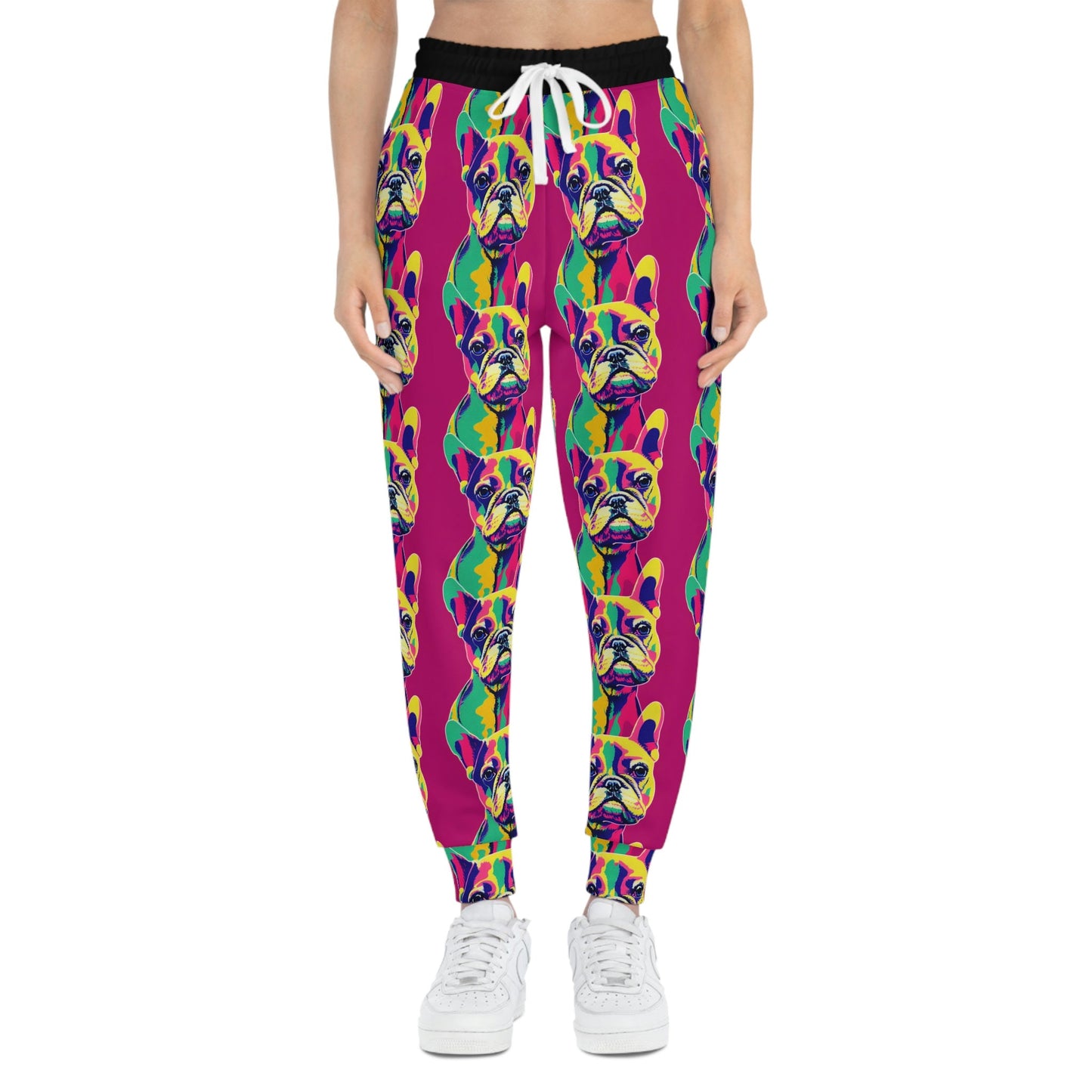 French Bulldog Pop Art Mens Joggers, Animal Clothing High Waisted Joggers, Athletic Clothing Mens Yoga Pants, Streetwear Pants