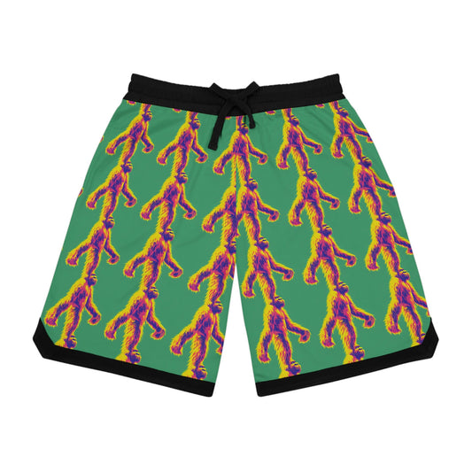 Sasquatch Basketball Shorts, Sasquatch Clothing High Waisted Shorts, Bigfoot Clothing Graphic Shorts, Athletic Shorts