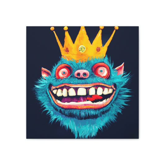 Troll Five Monster Crown Wall Art, Illustration Art Gothic Wall Decor, Spooky Decor Fantasy Wall Art, Gothic Decor Canvas Wall Art