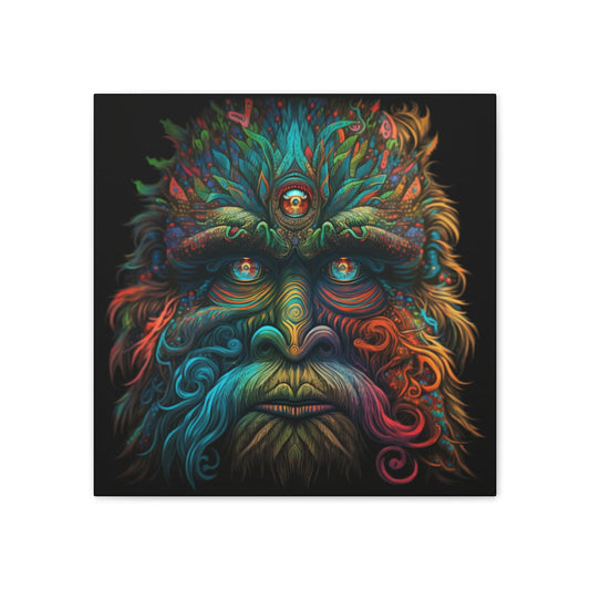 Psychedelic Third Eye Wall Art, Sasquatch Canvas Wall Art, Colorful Trippy Art Animal Wall Decor, Monster Art, Animal Lover Gift