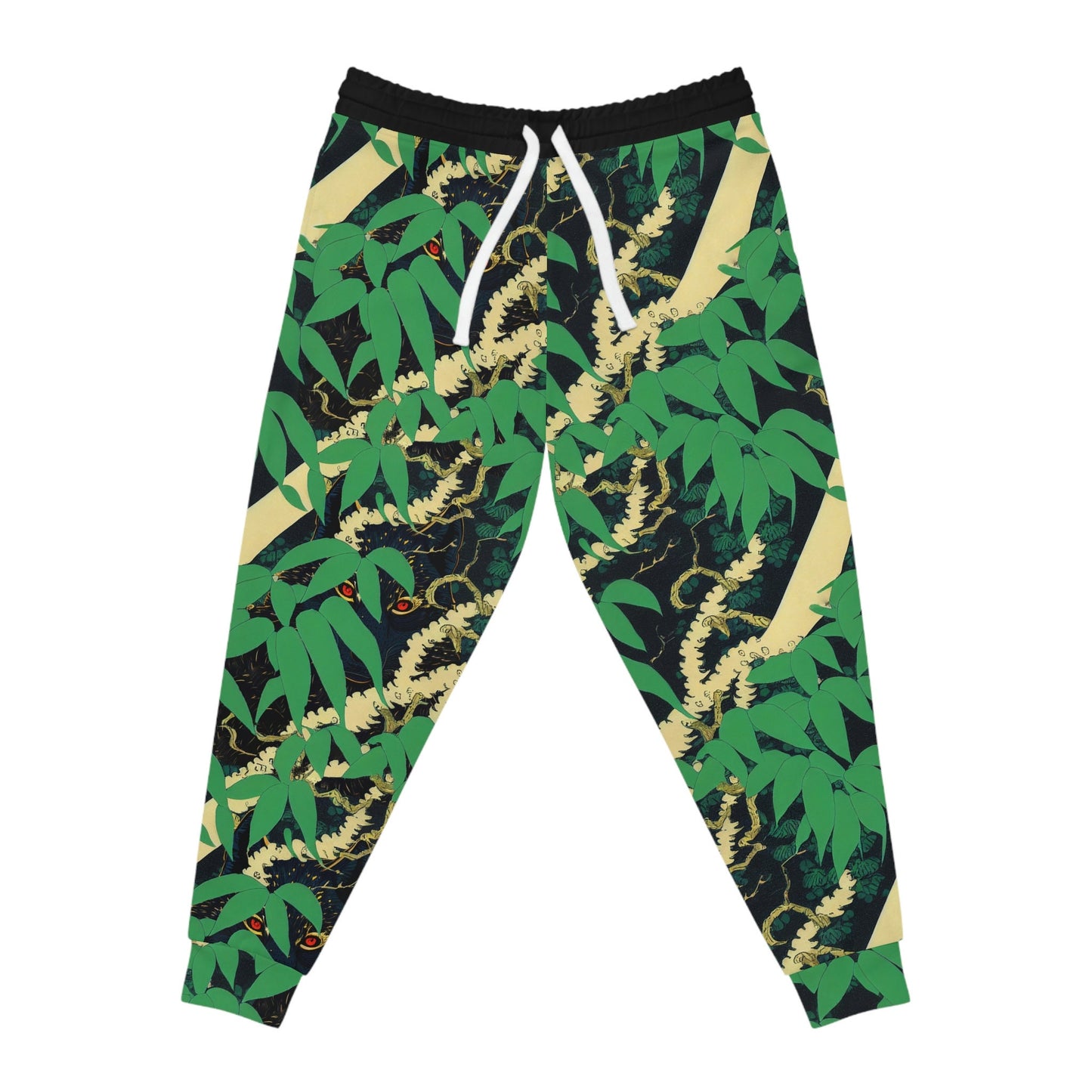 Black Wolf Mens Joggers, Athletic Clothing High Waisted Joggers, Wolf Clothing Workout Pants, Botanical Clothing Gym Joggers