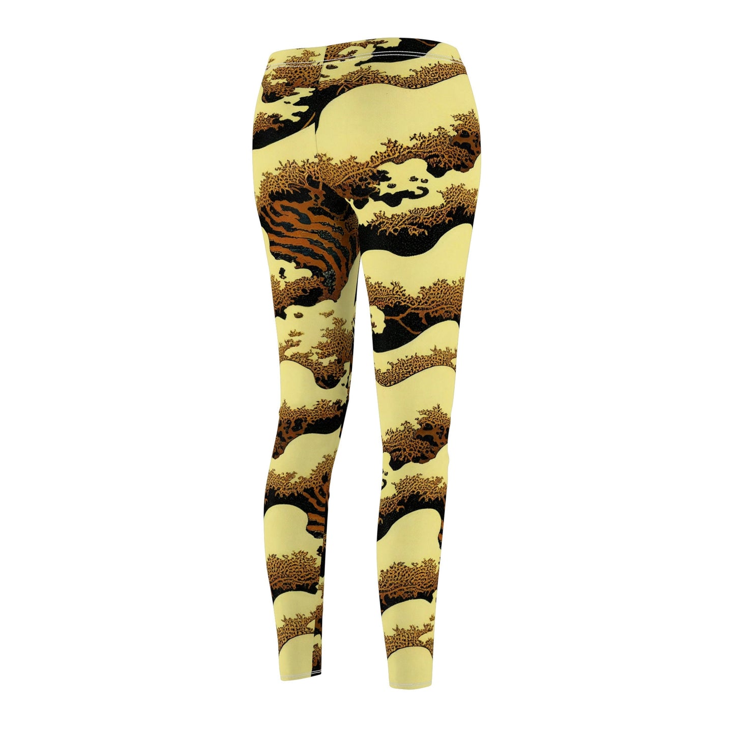 Gold Forest Vulture Workout Leggings, Cut & Sew Leggings for Women, Fitness Leggings, Gym Leggings, Yoga Leggings