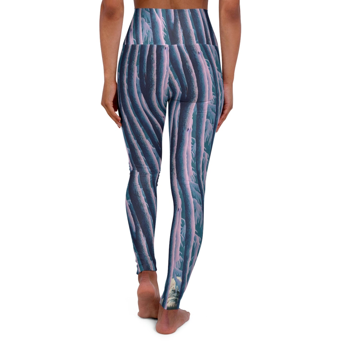 Yeti High Waist Leggings, Yoga Leggings, Abstract Animal Leggings, Workout Leggings for Women, Plus Size Leggings