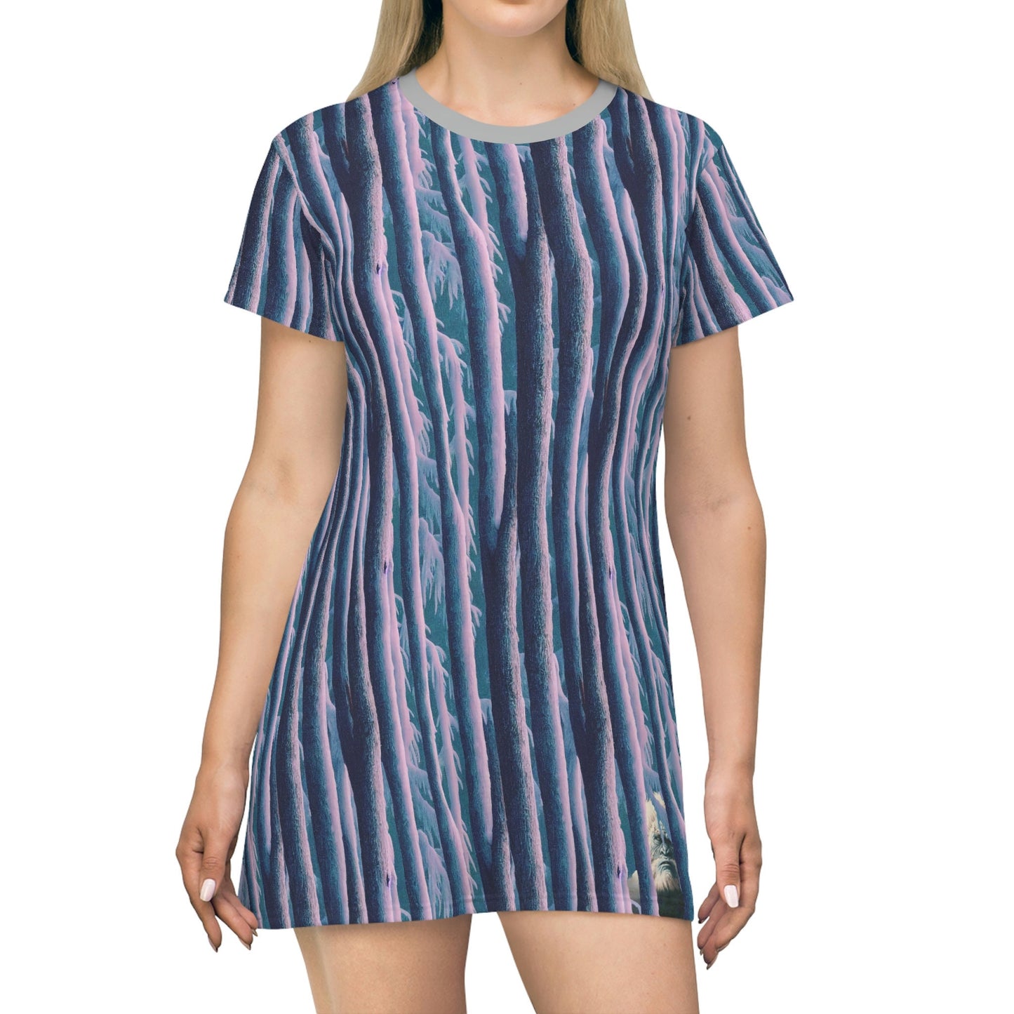 Bigfoot Shirt Dress, Oversized Yeti Tshirt Dress, Summer Women Graphic Tshirt, Short Sleeve Casual Dress, Comfy Shirt Dress