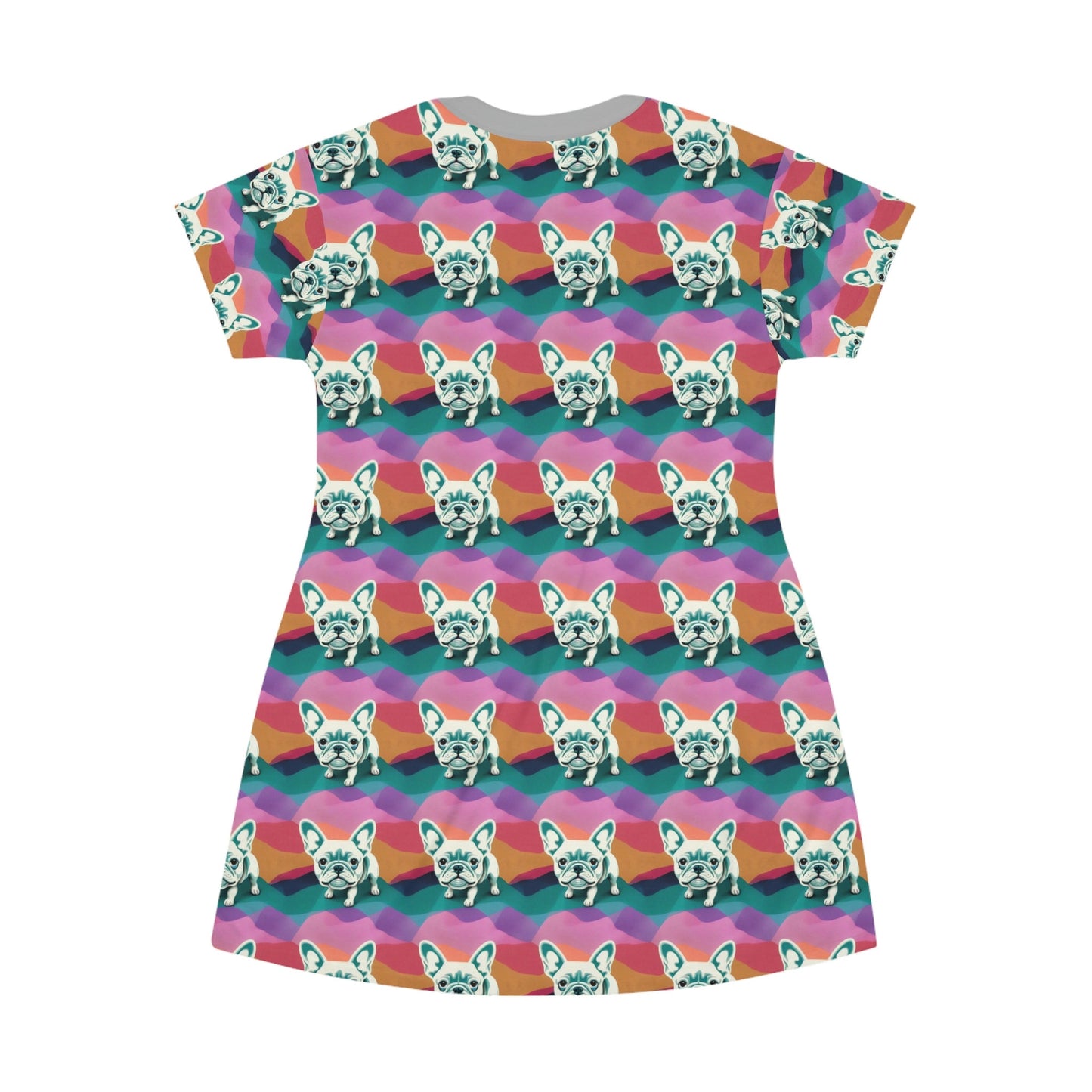 French BullDog Shirt Dress, Plus Size Dog Lover Tshirt Dress, Aesthetic Animal Tshirt, Oversized Tshirt Dress, Comfy Shirt