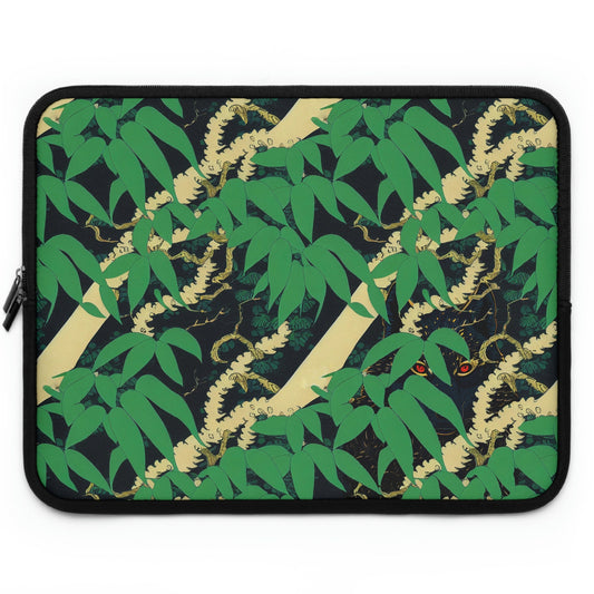 Jungle Pattern Black Wolf Laptop Sleeve, Animal Laptop Case, Laptop Organizer Zipper Pouch, Laptop Travel Case, Laptop Pouch