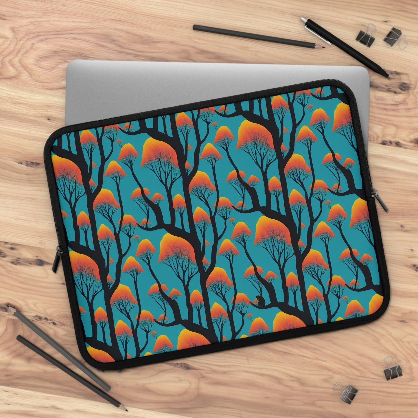 Orange Forest Ape Laptop Sleeve, Laptop Organizer Zipper Pouch, Animal Laptop Case, Laptop Travel Case, Laptop Accessories