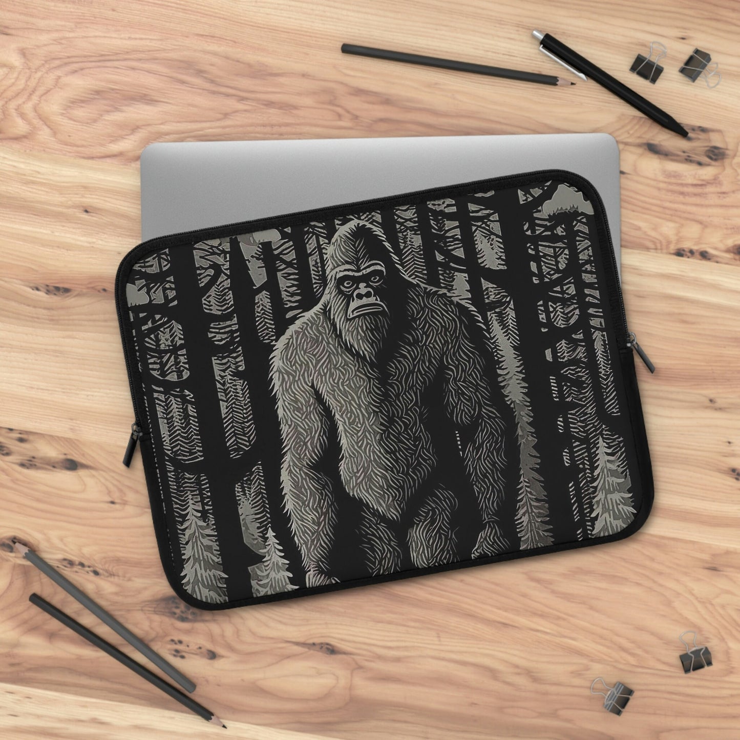 Sasquatch Laptop Sleeve, Bigfoot Laptop Travel Case, Animal Laptop Case, Laptop Organizer Zipper Pouch, Yeti Laptop Cover