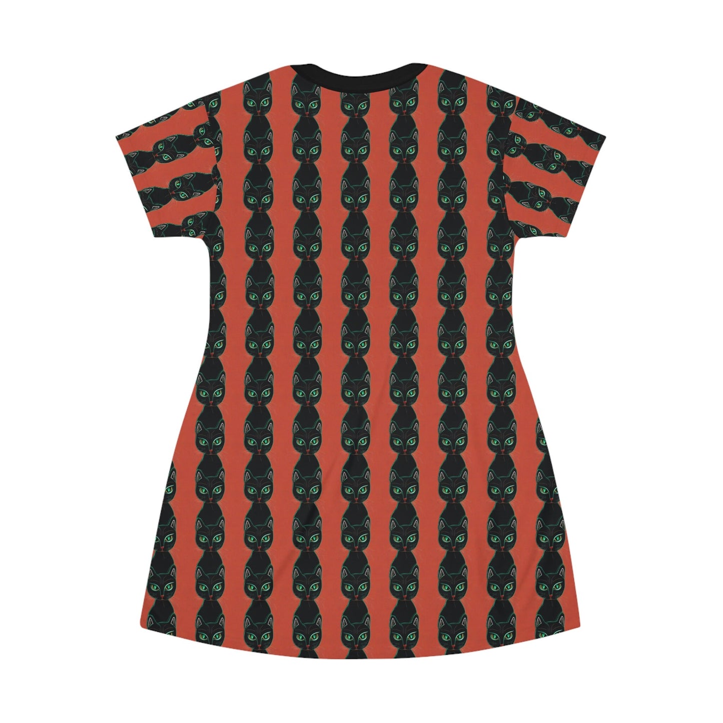 Green Eyed Cat Lover Shirt Dress, Aesthetic Cat Tshirt Dress, Women Oversized Tshirt Dress, Summer Shirt Cat Lover Gift