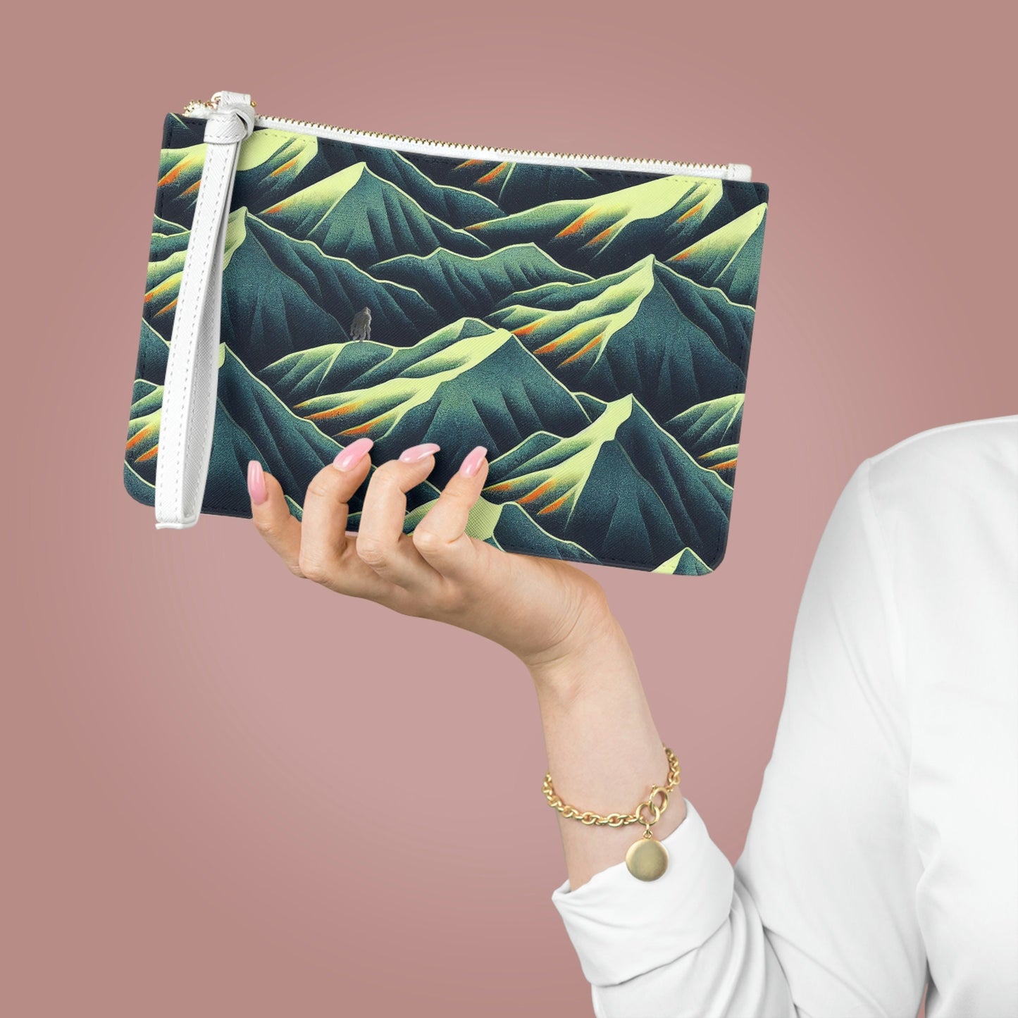 Mountain Print Clutch Purse, Wedding Clutch Bag For Women, Evening Bridesmaid Clutch, Cosmetic Small Clutch Gift For Woman