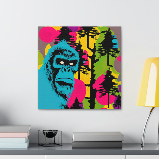 Forestry Sasquatch Pop Art Wall Decor, Colorful Canvas Wall Art, Sasquatch Animal Wall Decor, Modern Sasquatch Gifts