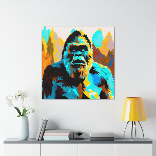 Colorful Sasquatch Decal, Pop Art Wall Art, Forestry Sasquatch Canvas Art, Animal Lover Gift, Forest Painting of Sasquatch