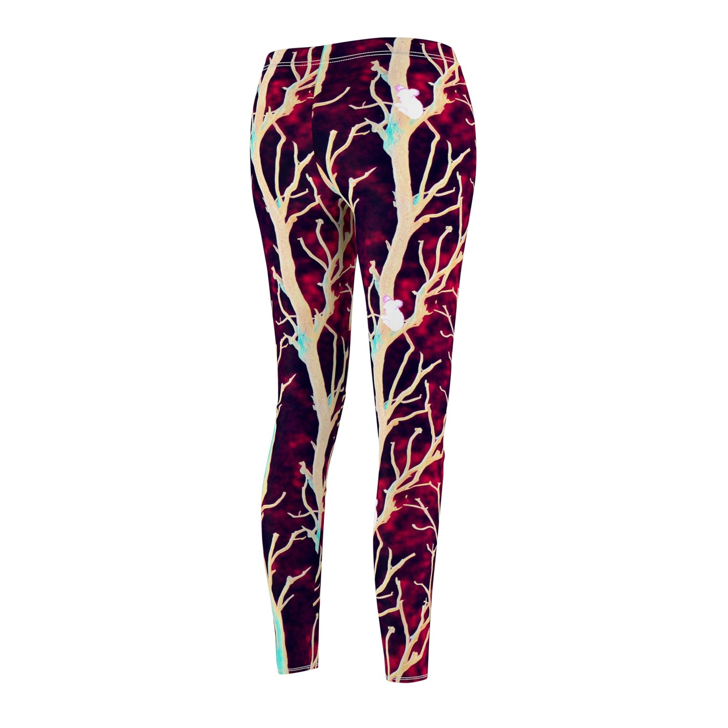 Koala Forest Leggings, Purple Fitness Leggings, Women's Cut & Sew Workout Leggings, Athletic Leggings for Girls