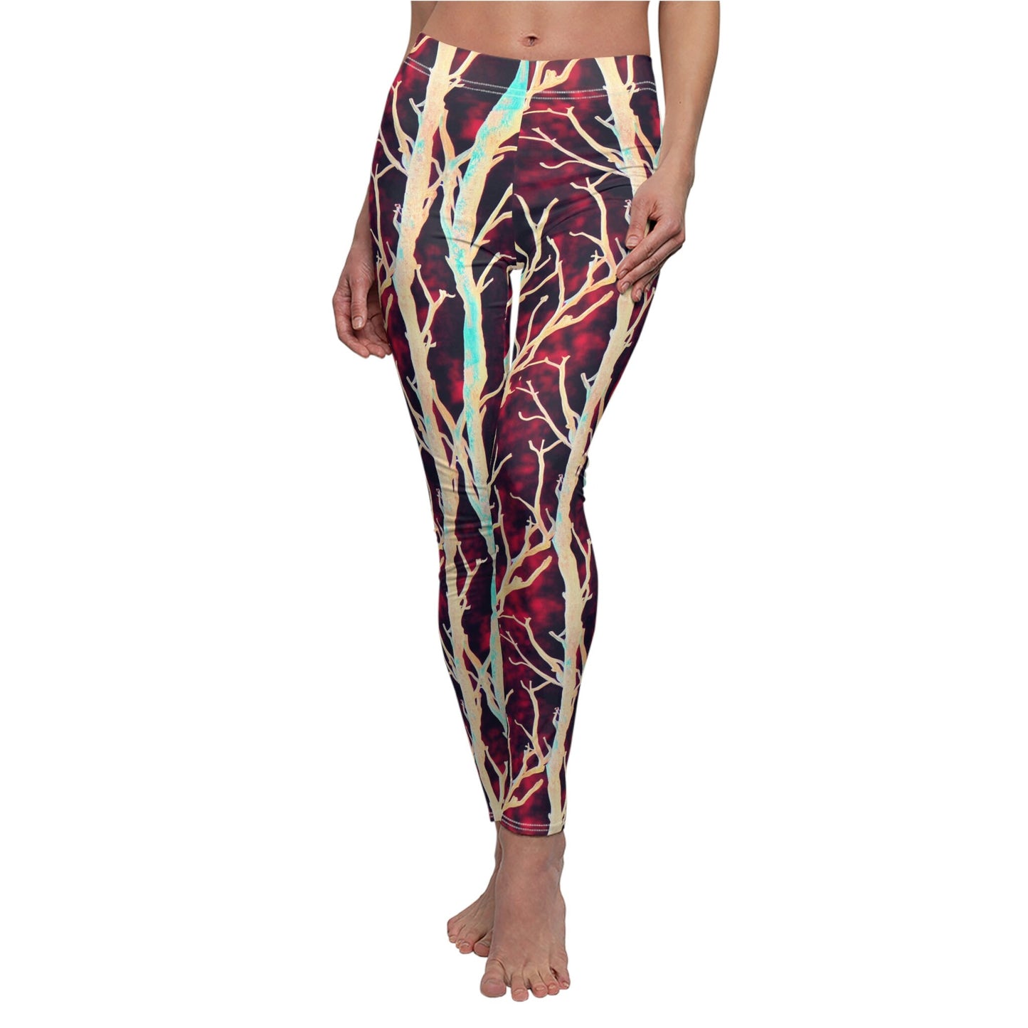 Koala Forest Leggings, Purple Fitness Leggings, Women's Cut & Sew Workout Leggings, Athletic Leggings for Girls