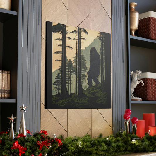 Sasquatch Forest Giant Wall Art, Large Canvas Print, Forest Painting On Canvas, Animal Wall Decor, Sasquatch Gifts Canvas