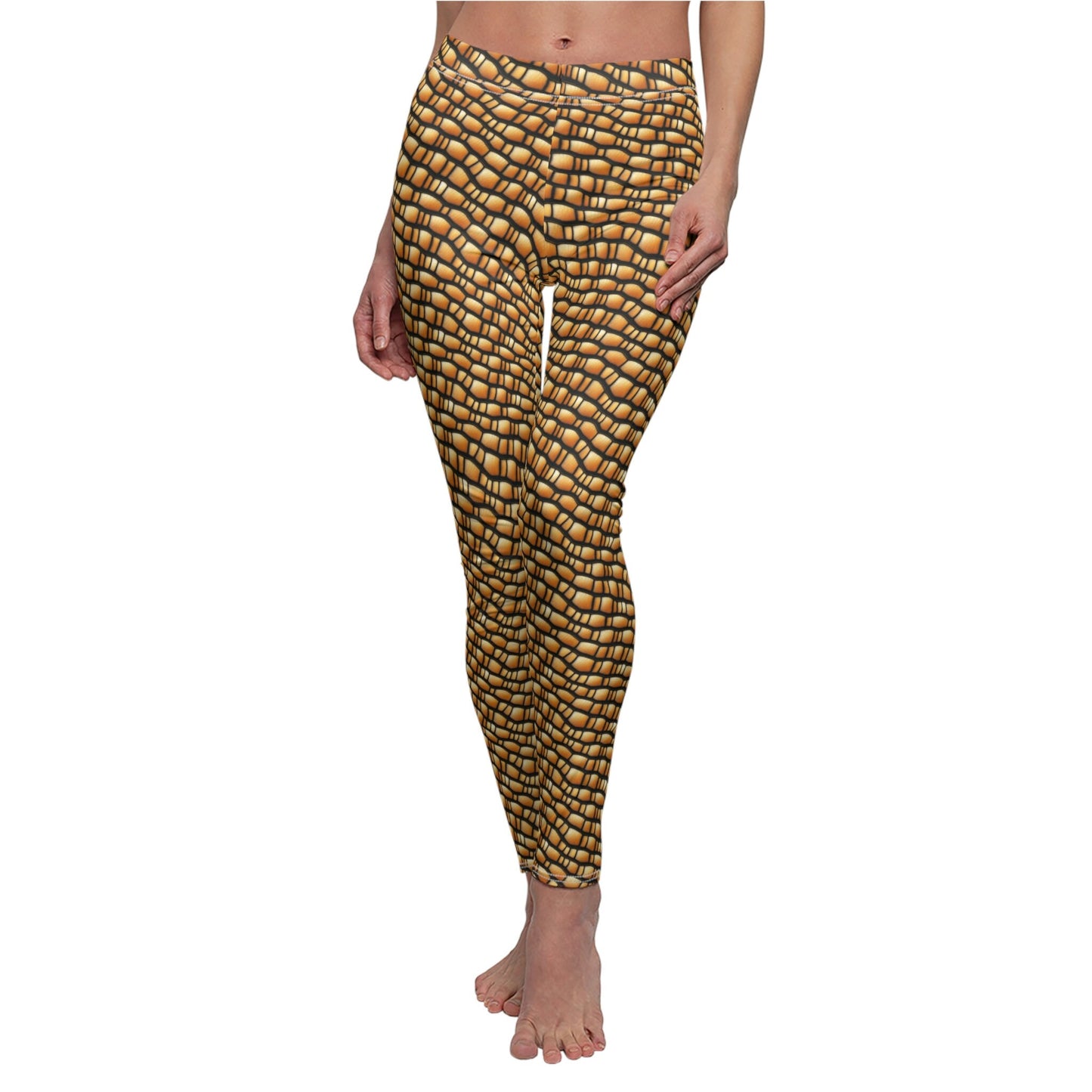 Gila Monster Reptile Scale Leggings, High Waist Leggings, Yoga Leggings, Gila Monster Skin Leggings, Sew & Cut Workout Leggings