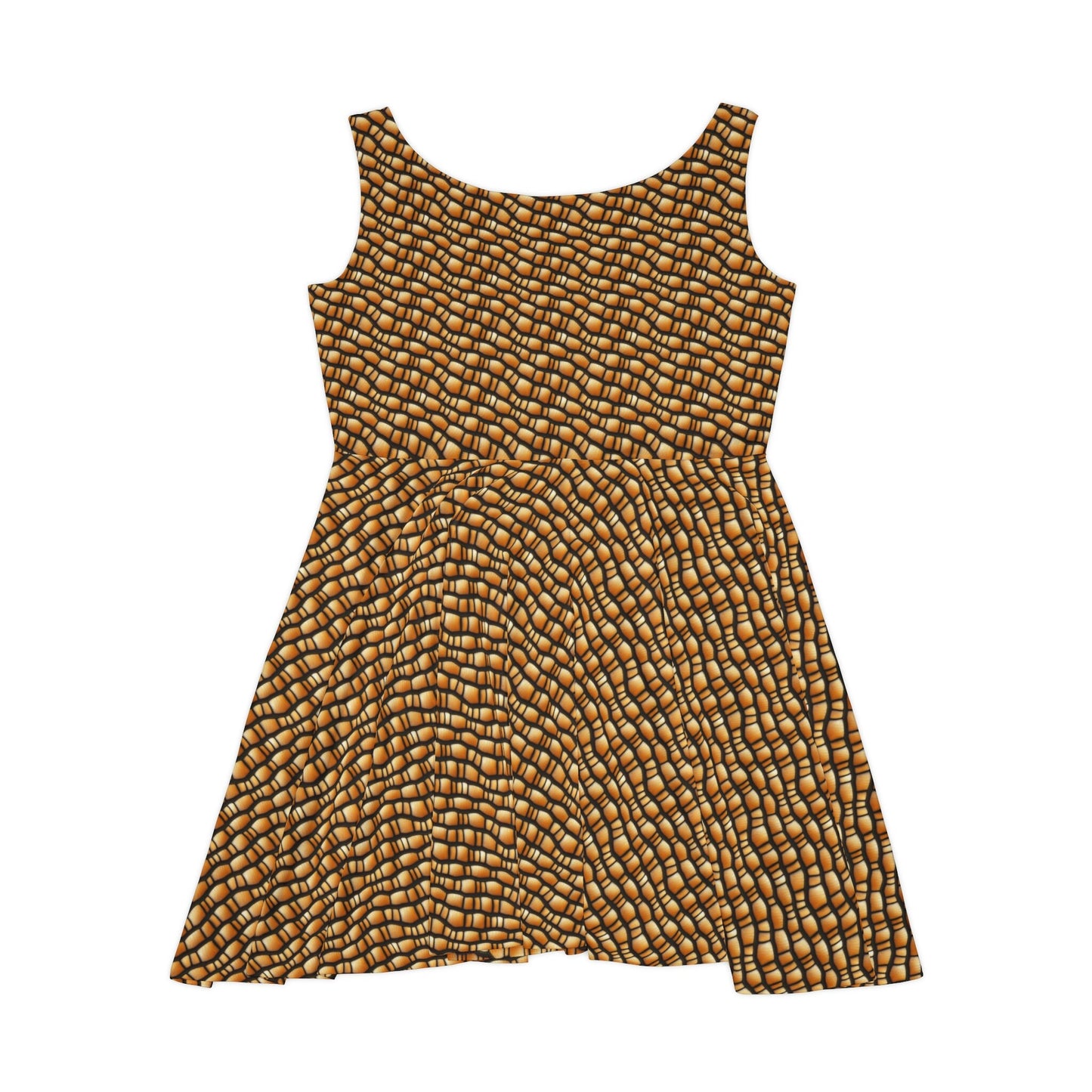 Gila Monster Skin Skater Dress, Reptile Scales Skater Dress for Women, Handmade Mini Skater Dress, Sleeveless Dress