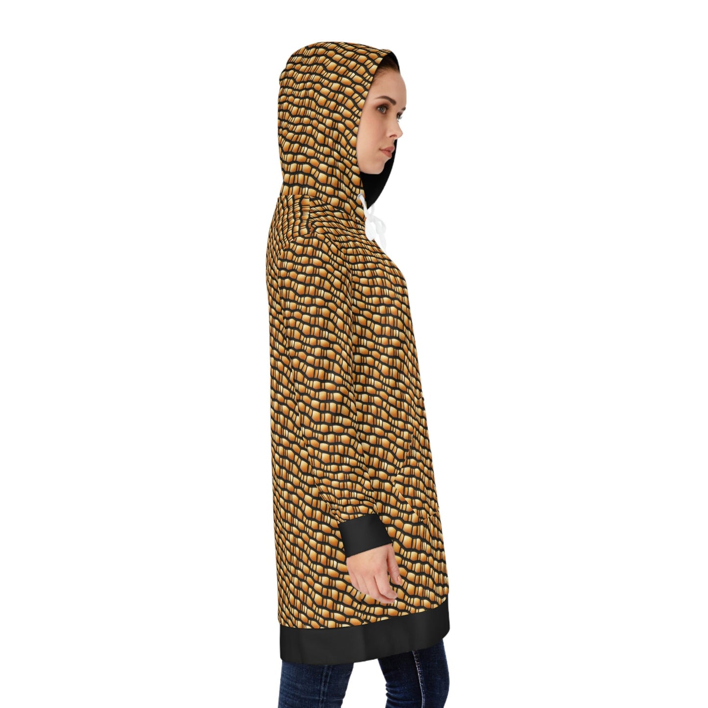 Gila Monster Hoodie Dress, Lizard Skin Womens Hoodie Dress, Oversized Hoodie With Pocket, Comfy Warm Winter Dress