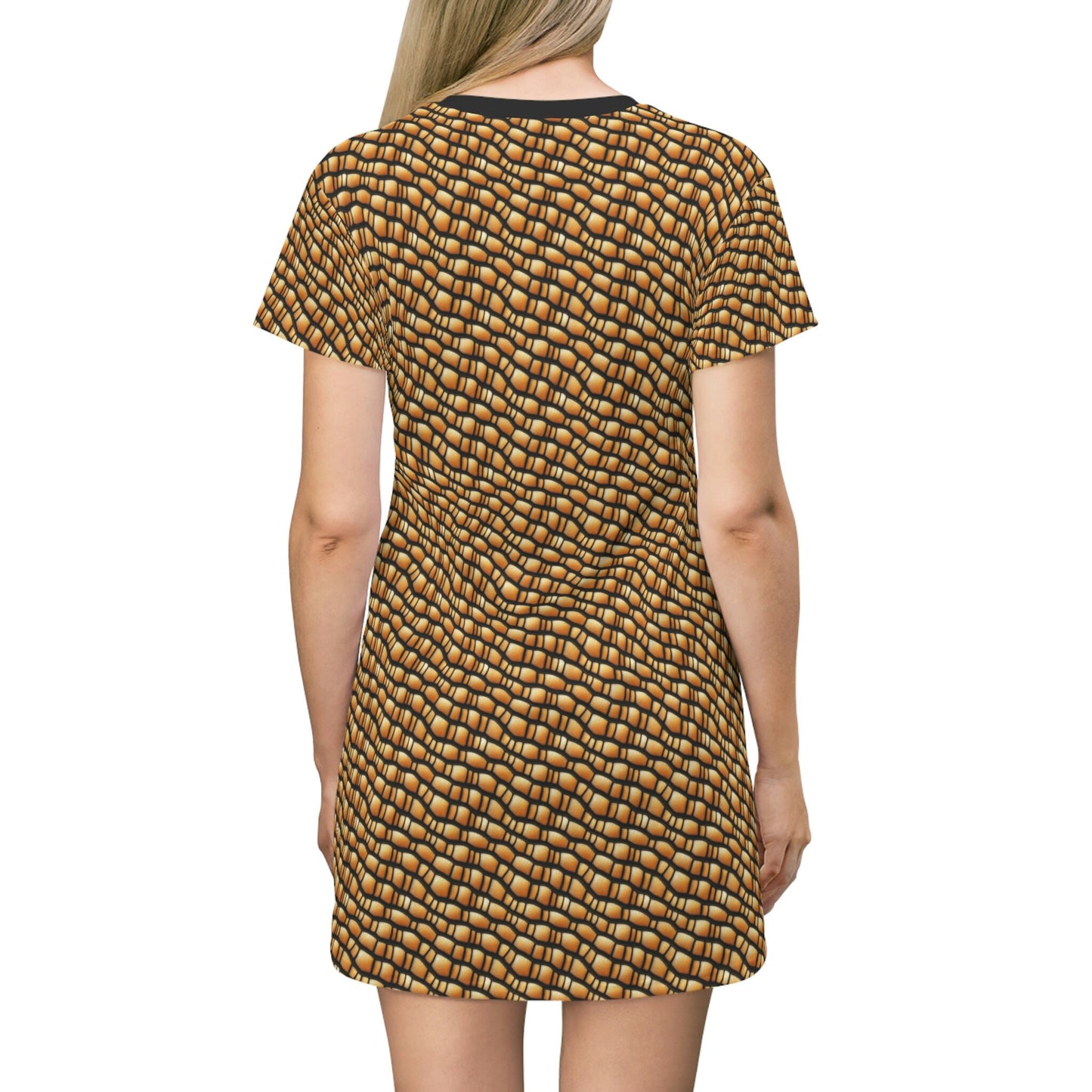 Gila Monster Skin Oversized Tshirt Dress, Lizard Skin Print Summer Shirt Dress, Graphic Tshirt For Women, Short Sleeve Dress