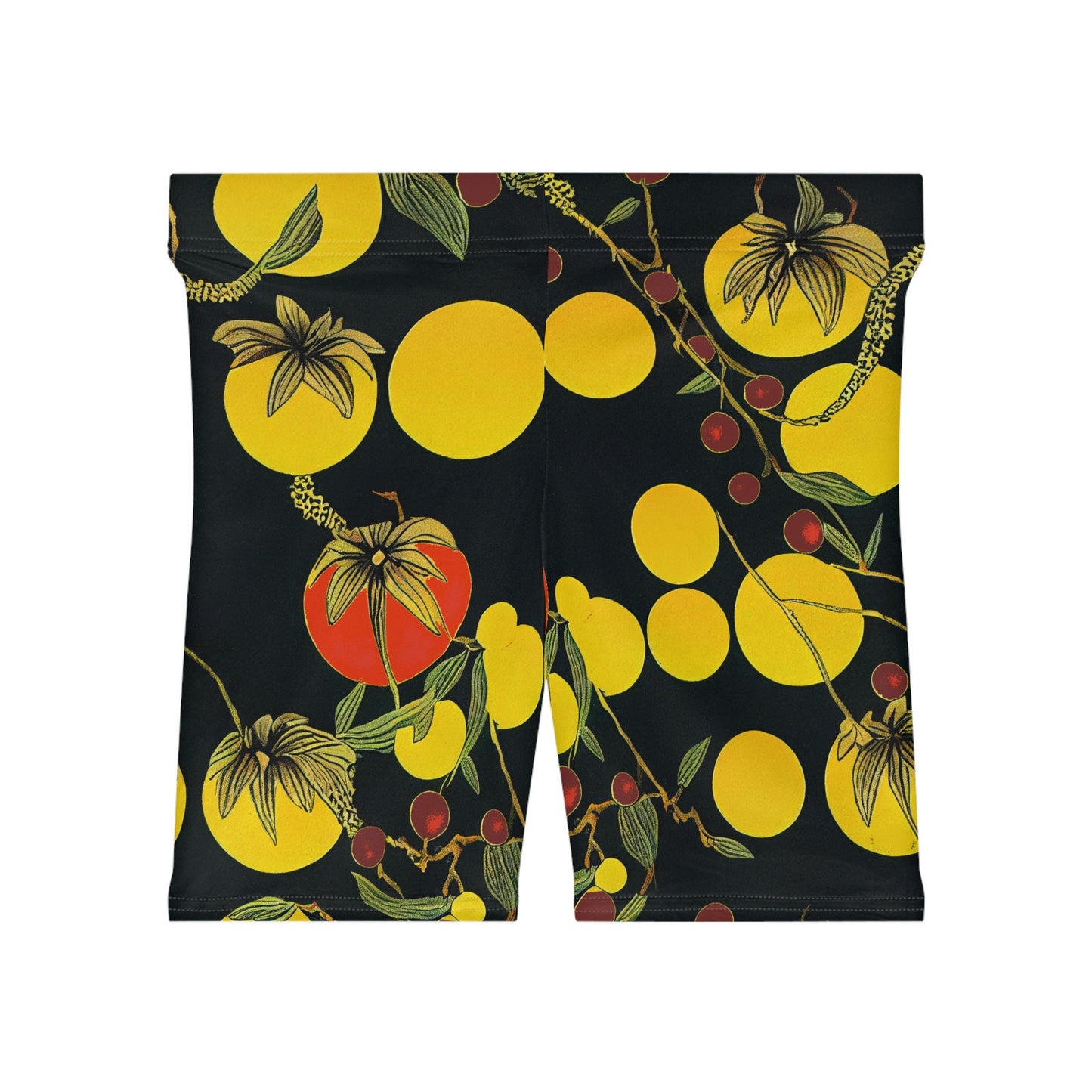 Tomato Garden Women Biker Shorts, Night Garden Gym Shorts, Botanical Clothing Workout Shorts, Vegetable Clothing Booty Shorts