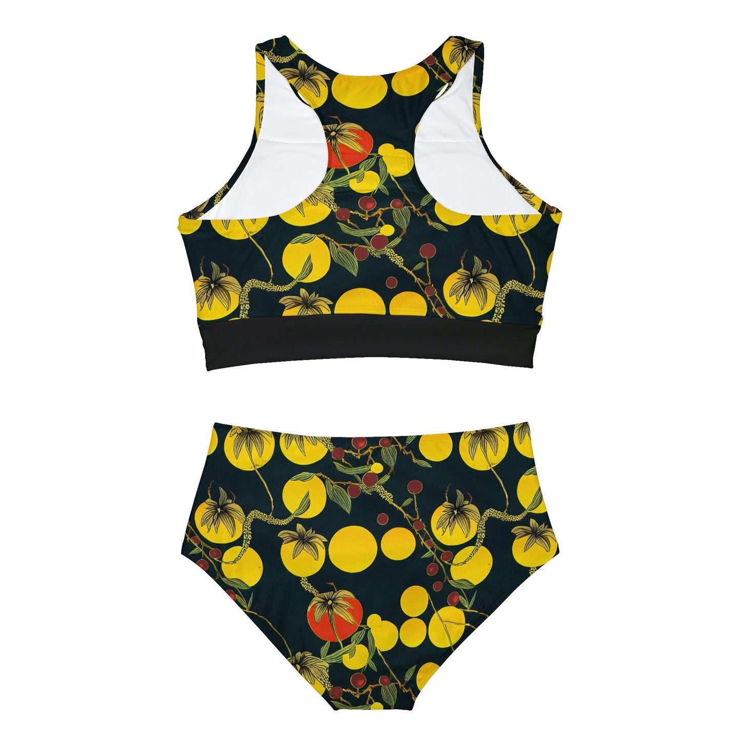 Tomato Garden Sporty Bikini Set, Sexy High Waisted Bikini Set, Girls Bikini Two Piece Set, Two Piece Beach Clothes