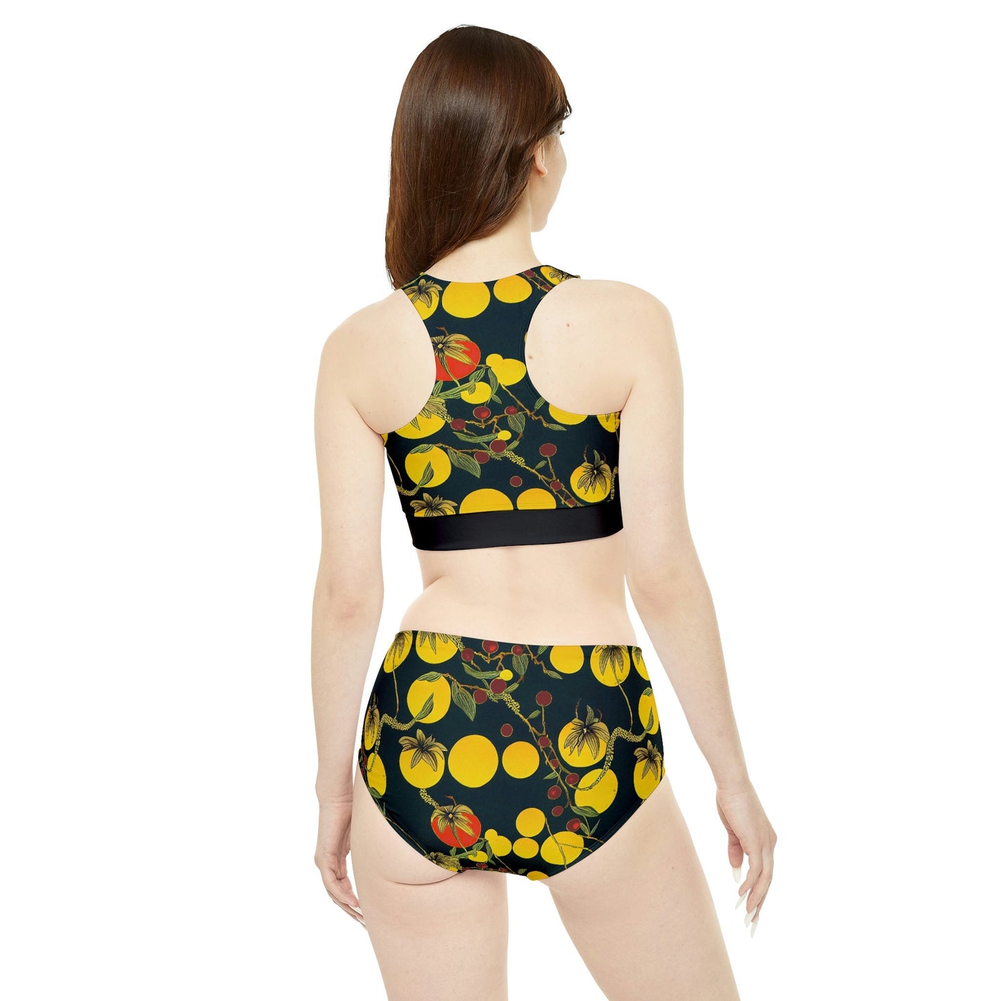 Tomato Garden Sporty Bikini Set, Sexy High Waisted Bikini Set, Girls Bikini Two Piece Set, Two Piece Beach Clothes