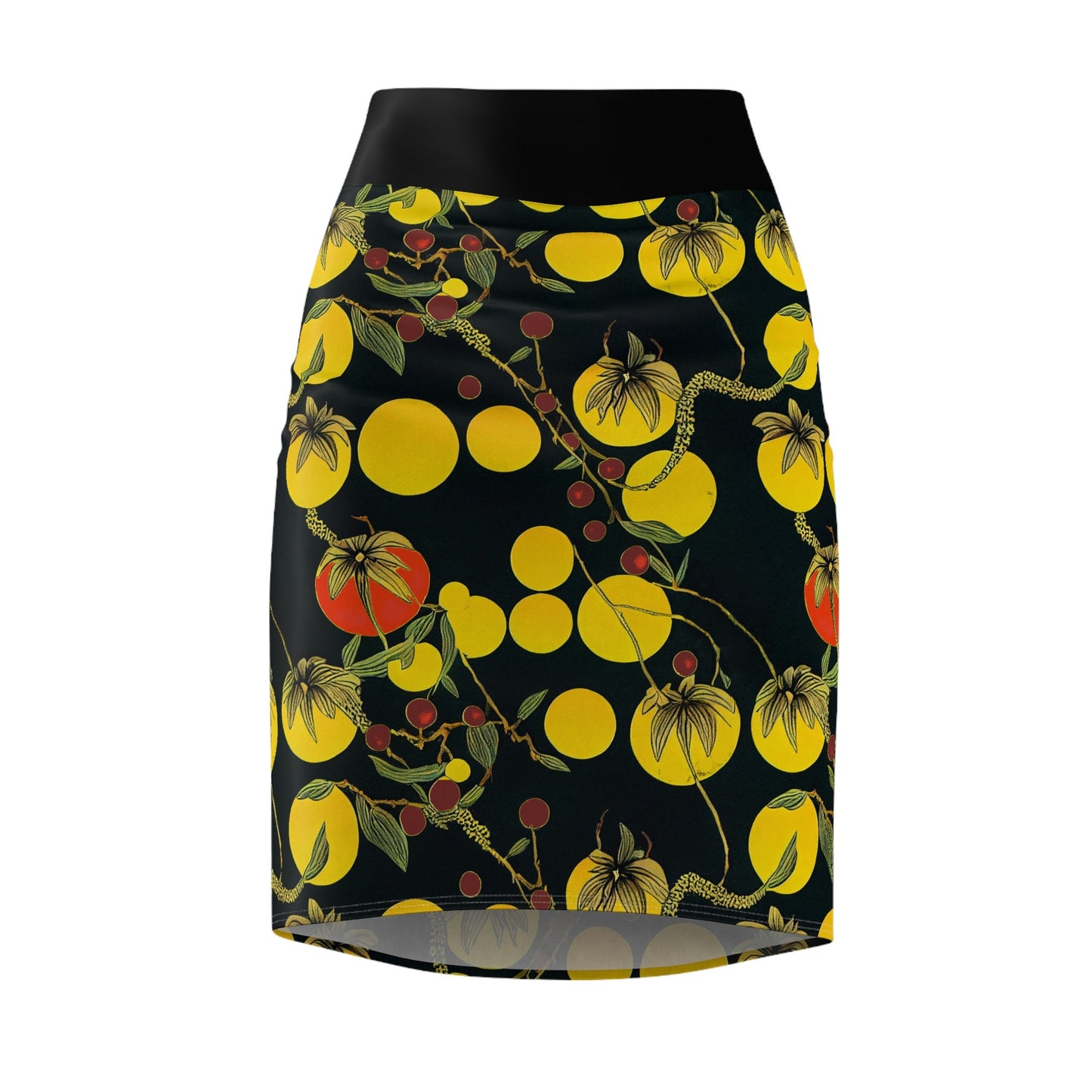 Tomato Garden Skirt, Women's Pencil Skirt, High Waisted Skirt, Short Skirt for Women, Handmade Skirt, Garden Party Dress