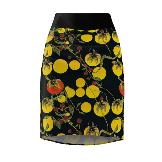 Tomato Garden Skirt, Women's Pencil Skirt, High Waisted Skirt, Short Skirt for Women, Handmade Skirt, Garden Party Dress