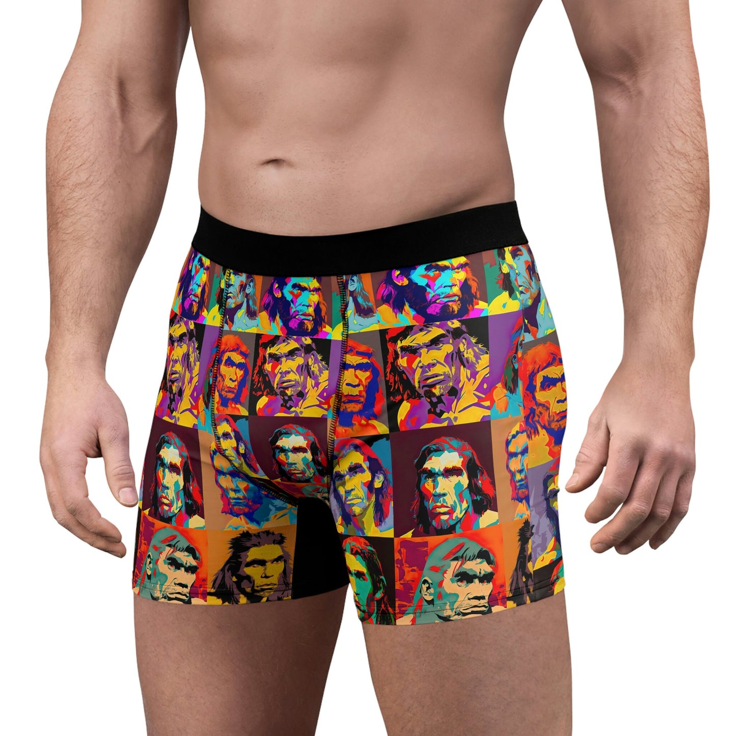 Neanderthal Face Boxers, King Kong Face Underwear, Cotton Boxer Shorts, Photo Boxers For Men, Mens Summer Clothing
