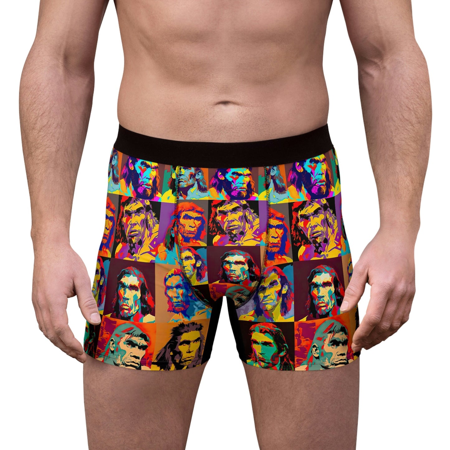 Neanderthal Face Boxers, King Kong Face Underwear, Cotton Boxer Shorts, Photo Boxers For Men, Mens Summer Clothing