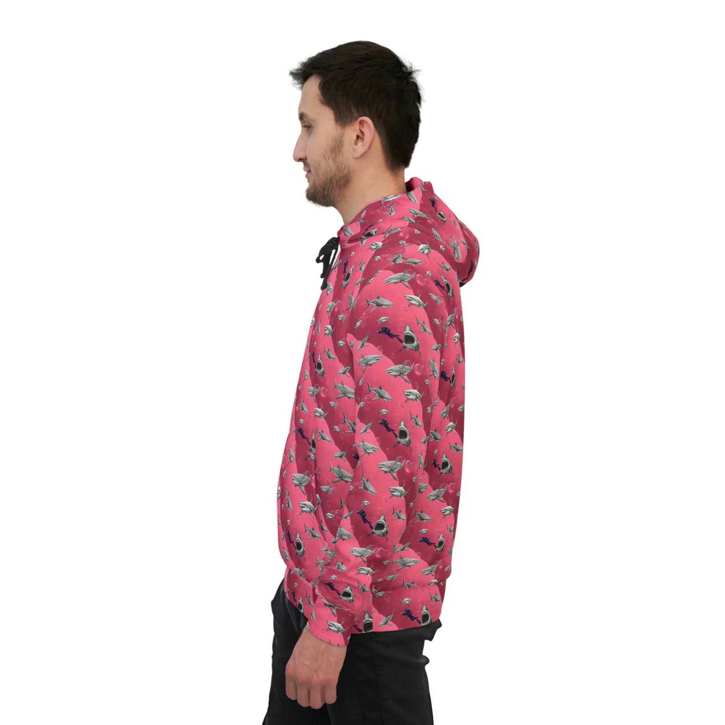 Shark Pink Sea Scuba Athletic Hoodie