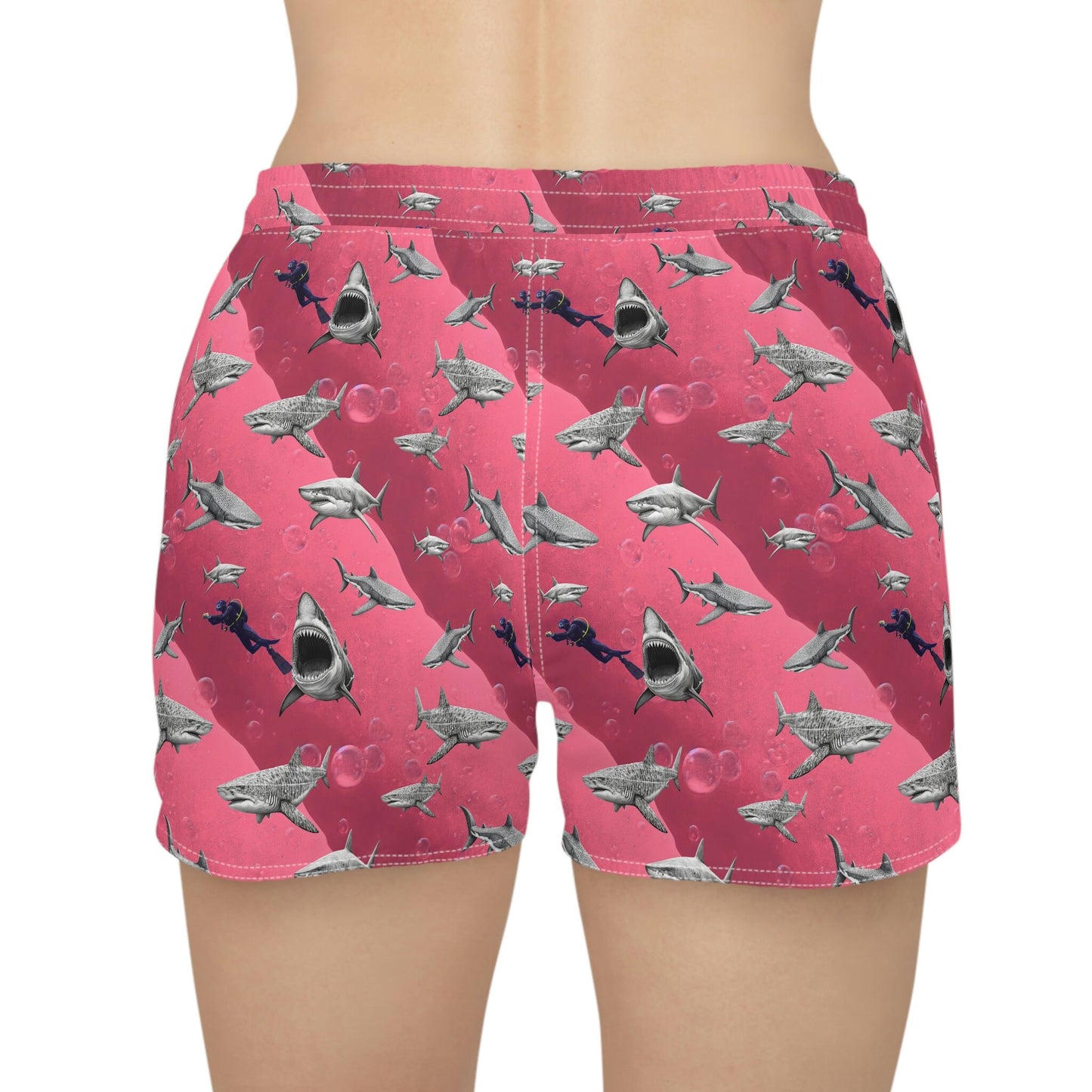 Shark Pink Sea Scuba Women's Casual Shorts