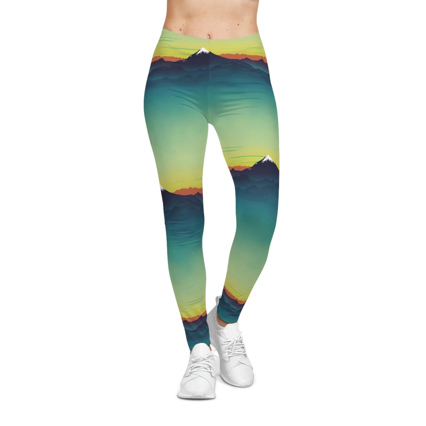 Mountains Sunrise Women's Yoga Leggings, Spandex Leggings, Fitness Leggings, Workout Leggings, Gym Leggings