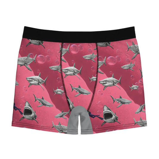 Shark Pink Sea Scuba Men's Boxer Briefs