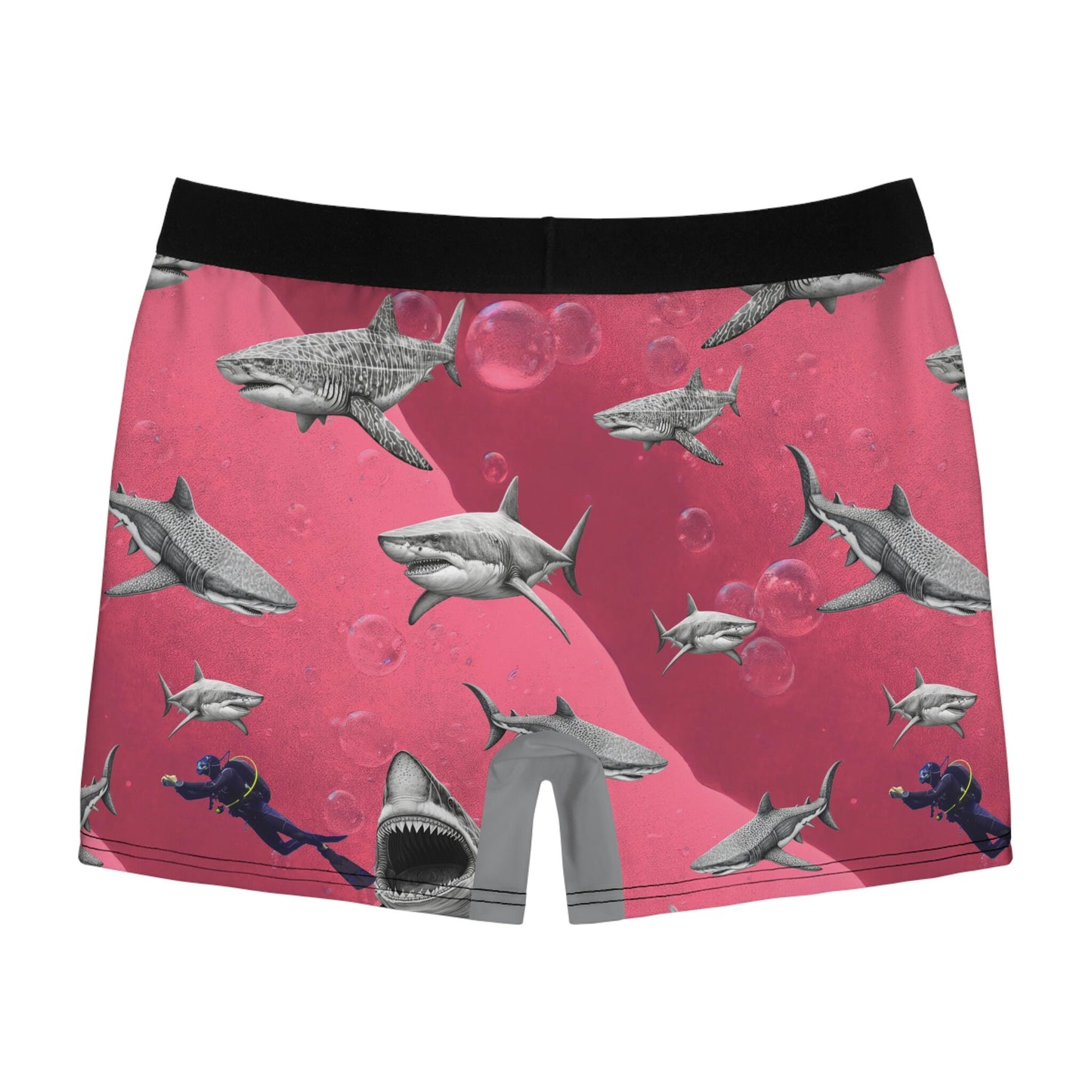 Shark Pink Sea Scuba Men's Boxer Briefs