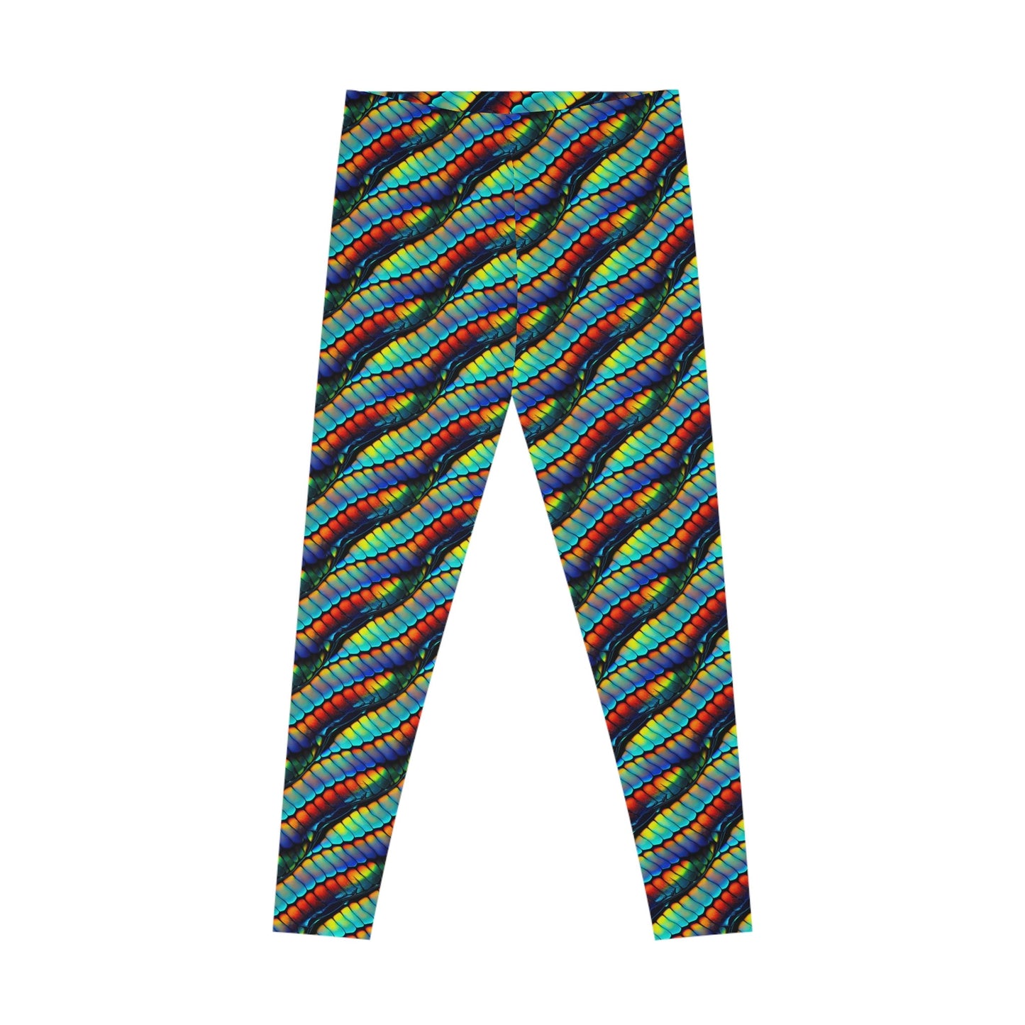 Rainbow Scales Colorful Leggings, Stretchy Fabric Yoga Leggings, Workout Leggings, Gym Leggings, Fitness Leggings