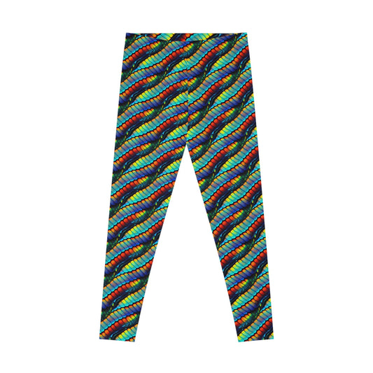 Rainbow Scales Colorful Leggings, Stretchy Fabric Yoga Leggings, Workout Leggings, Gym Leggings, Fitness Leggings