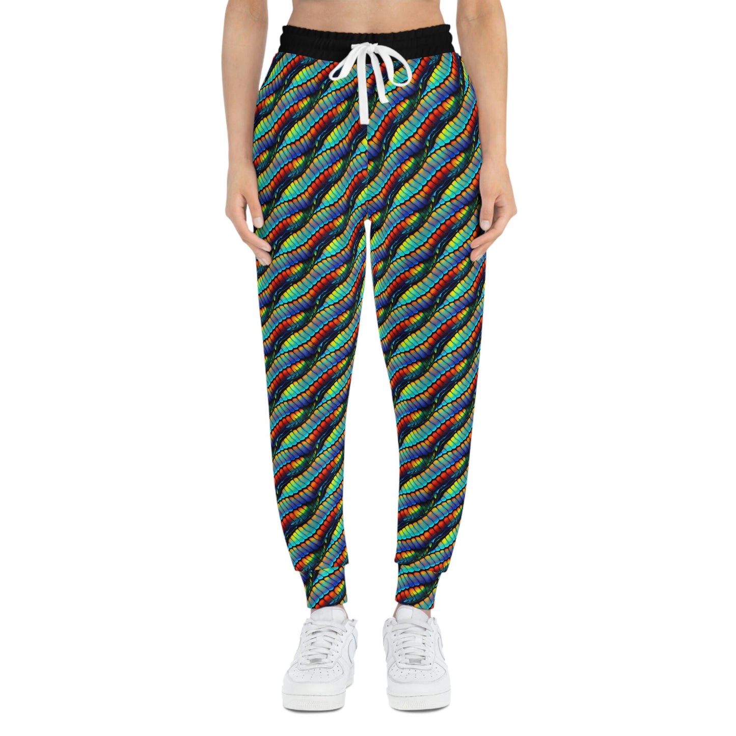 Rainbow Scales Mens Joggers, Athletic Clothing High Waisted Joggers, Colorful Clothing Mens Yoga Pants, Mens Streetwear Pants