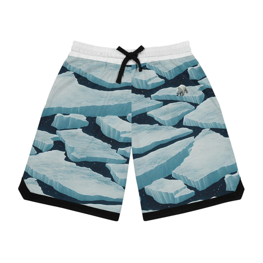 Polar Bear Basketball Shorts, Iceberg Clothing High Waisted Shorts, Bear Clothing Graphic Shorts, Animal Clothing Athletic Shorts