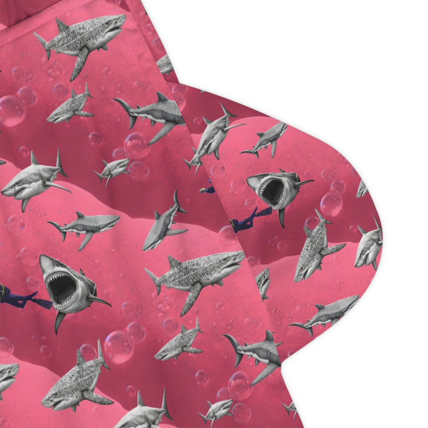 Pink Sea Shark Basketball Shorts, Scuba Diving High Waisted Shorts, Shark Clothing Graphic Shorts, Gym Shorts Men, Athletic Shorts