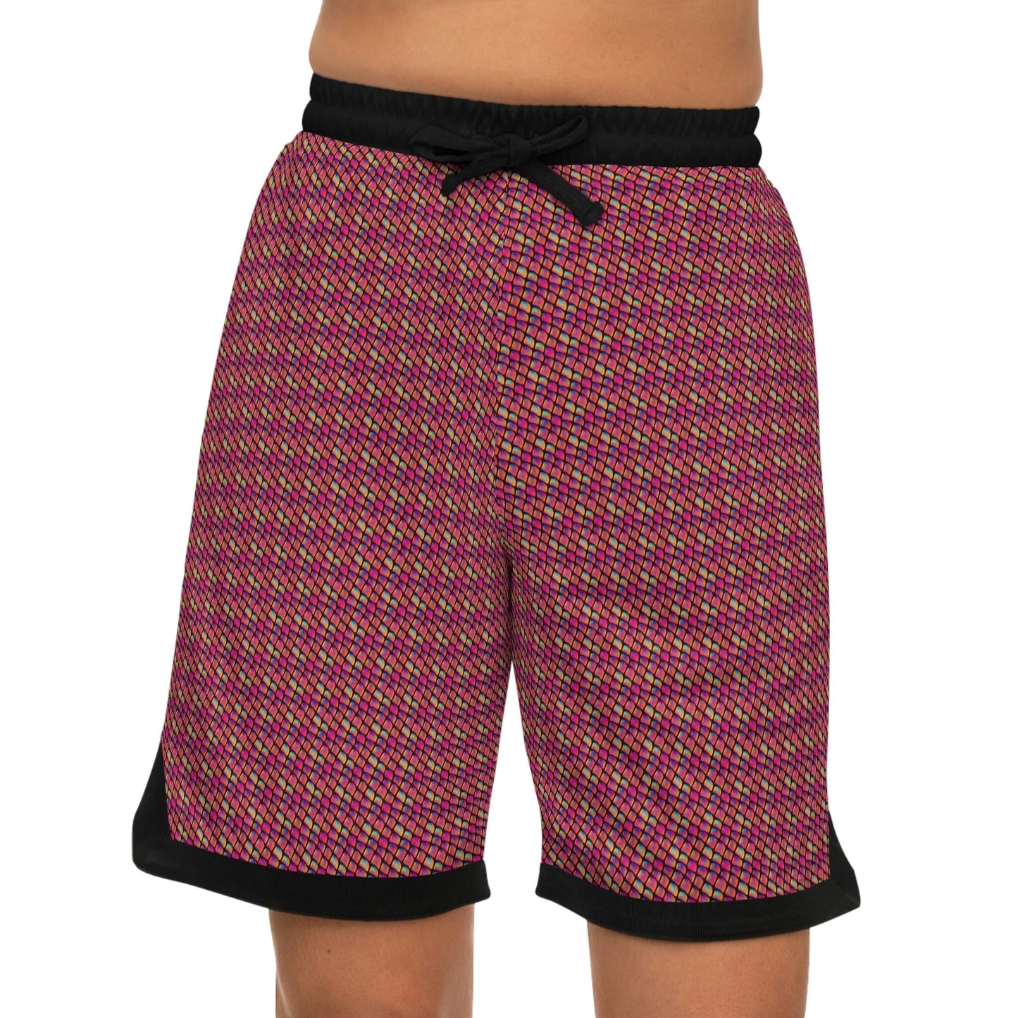 Pink Scale Basketball Shorts, Pink High Waisted Shorts, Streetwear Graphic Shorts, Comfy Athletic Shorts, Gym Shorts Men