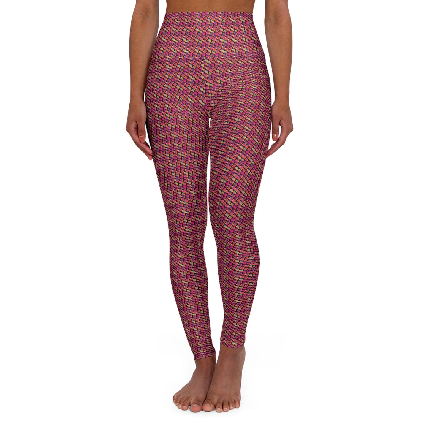 High Waist Yoga Leggings, Pink Scale Leggings, Sports Leggings, Workout Leggings, Fitness Leggings, Gym Leggings