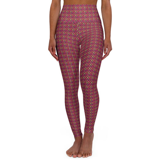 High Waist Yoga Leggings, Pink Scale Leggings, Sports Leggings, Workout Leggings, Fitness Leggings, Gym Leggings
