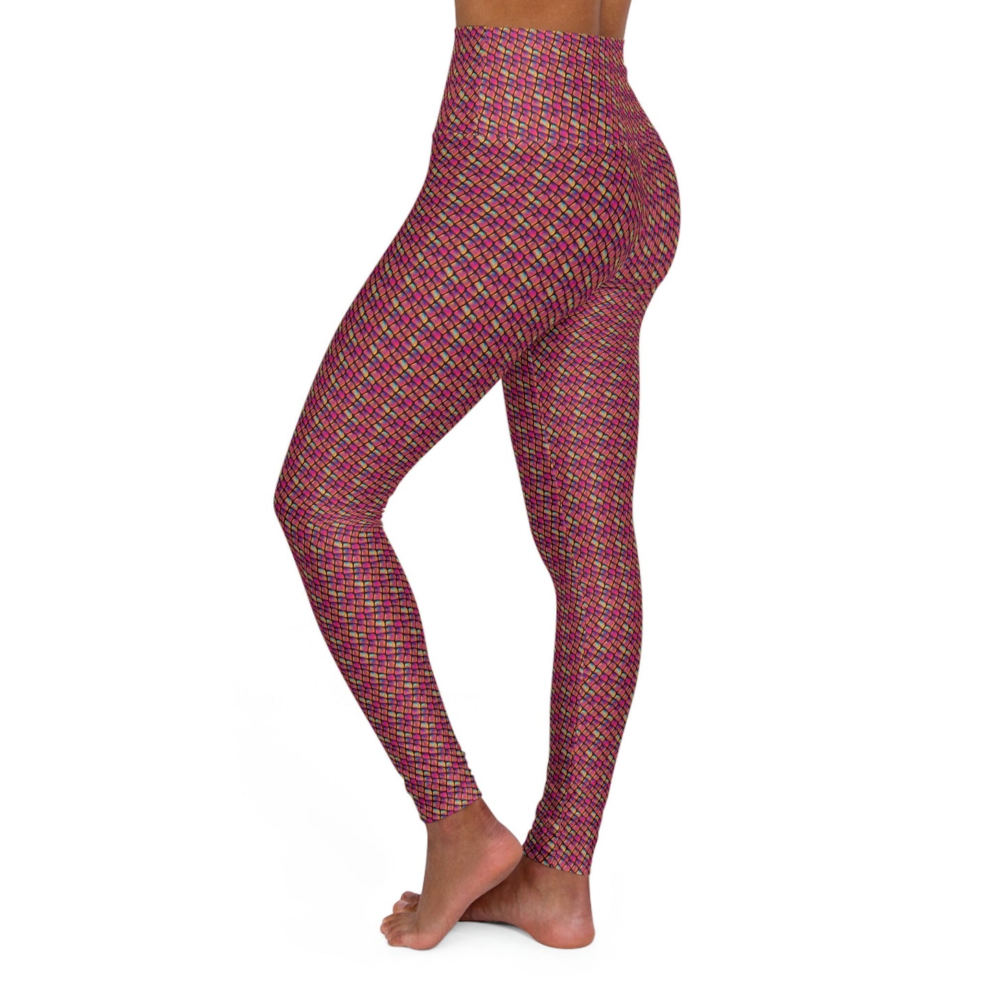 High Waist Yoga Leggings, Pink Scale Leggings, Sports Leggings, Workout Leggings, Fitness Leggings, Gym Leggings