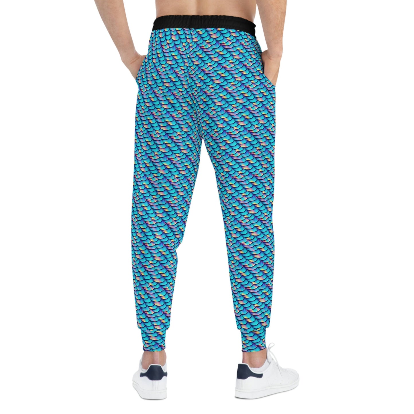 Iridescent Scales Mens Joggers, Mermaid Clothing High Waisted Joggers, Athletic Clothing Mens Yoga Pants, Streetwear Pants