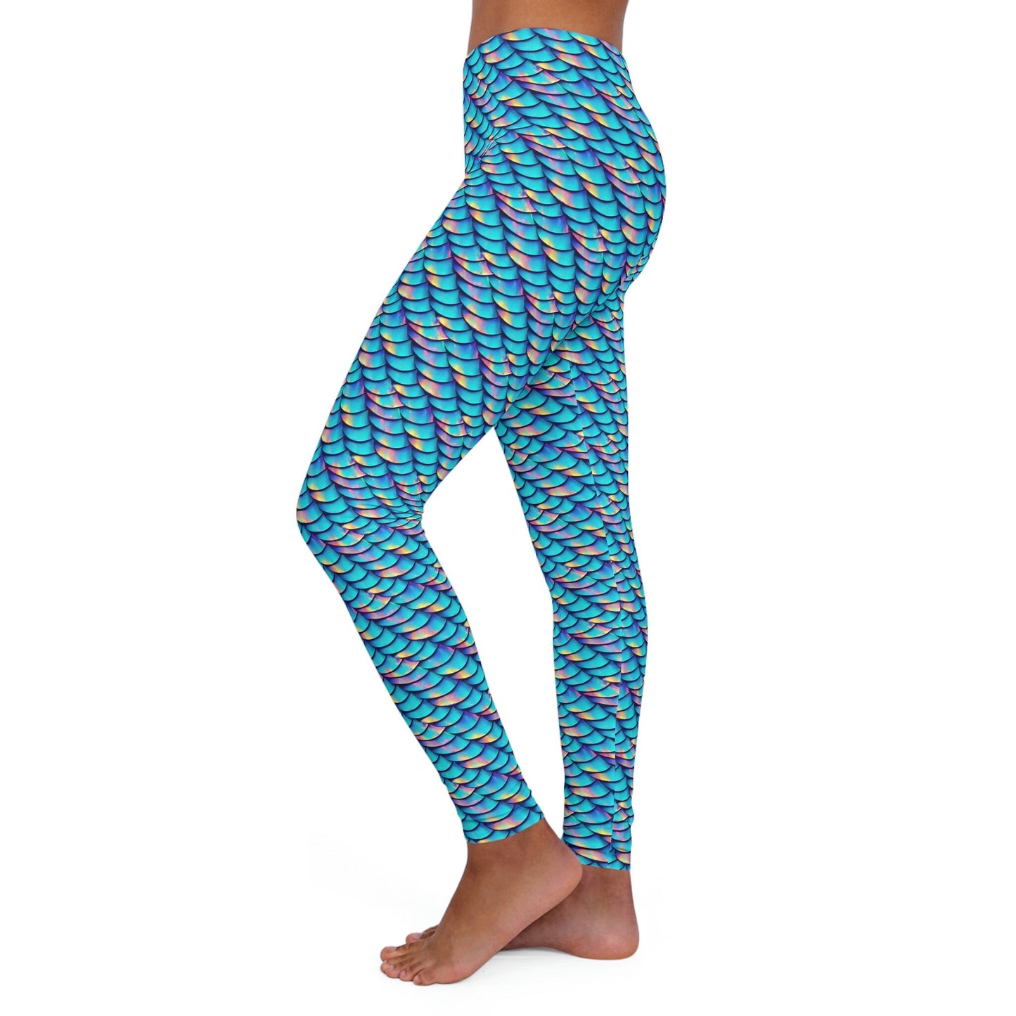 Iridescent Scales Spandex Leggings, Workout Yoga Leggings, Fitness Leggings, Gym Leggings, Plus Size Leggings